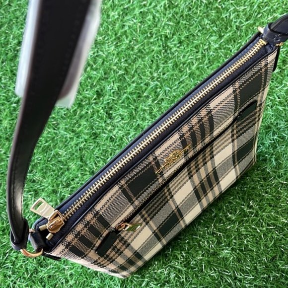 Coach Rowan File Bag With Garden Plaid Print - Picture 4 of 16